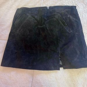Dark Brown Suede Mini Skirt